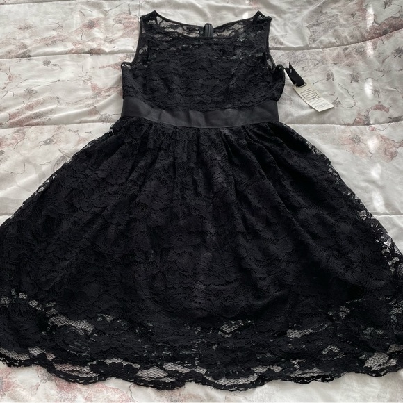 NWT BB Dakota black lace fit & flare lined mini dress, size 2 party boho wedding - Picture 10 of 14